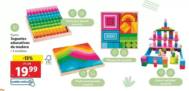 Oferta de Playtive - Juguetes Educativos De Madera por 19,99€ en Lidl