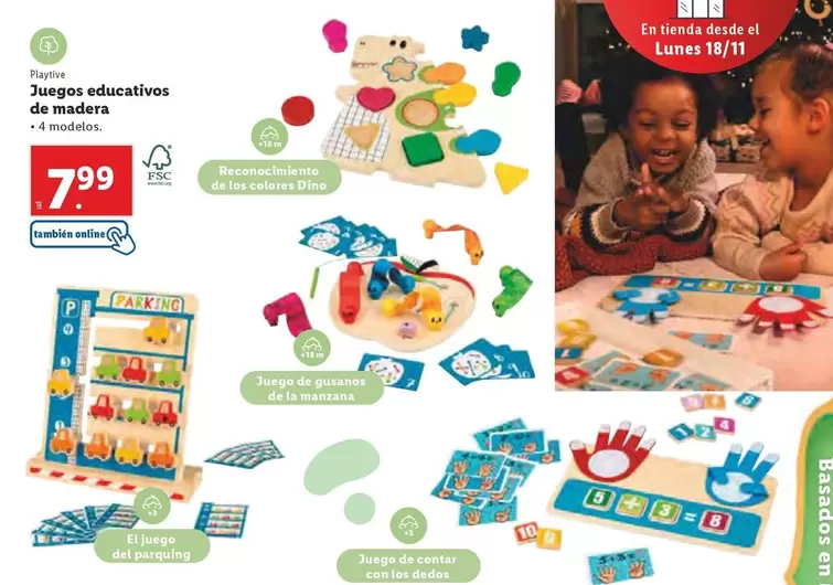 Oferta de Playtive - Juegos Educativos De Madera por 7,99€ en Lidl