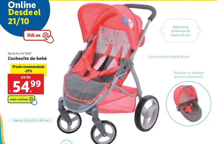 Oferta de  Hauck Fun For Kids - Cochecito De Bebe por 54,99€ en Lidl