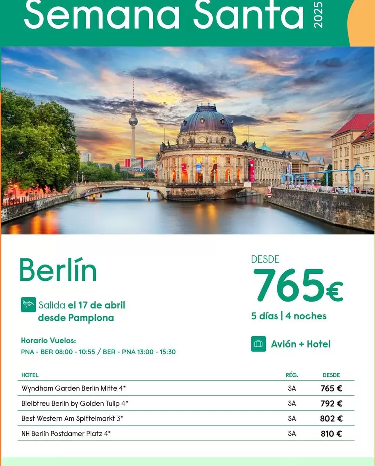 Oferta de Abril - Berlin por 765€ en Travelplan