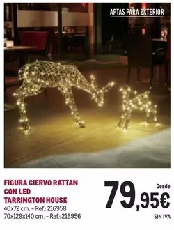 Oferta de Tarrington - Figura Ciervo Rattan Con Led por 79,95€ en Makro