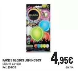 Oferta de Pack 5 Globos Luminosos por 4,95€ en Makro