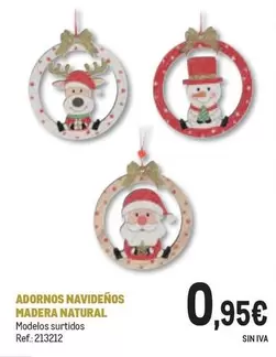 Oferta de Adornos Navidenos Madera Natural por 0,95€ en Makro