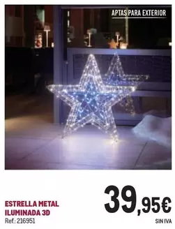 Oferta de Estrella Metal Iluminada 3d por 39,95€ en Makro