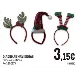 Oferta de Diademas Navideñas por 3,15€ en Makro