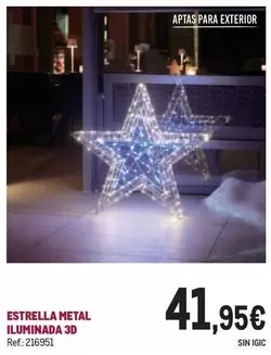 Oferta de Estrella Metal Iluminada 3d por 41,95€ en Makro