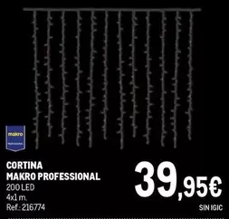 Oferta de Makro - Cortina Professional por 39,95€ en Makro