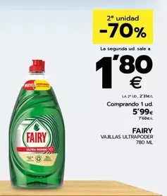 Oferta de Fairy - Vajillas Ultrapoder por 5,99€ en BM Supermercados