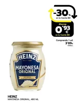 Oferta de Heinz - Mayonesa Original por 3,09€ en BM Supermercados