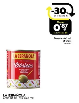 Oferta de La Española - Aceituna Rellena por 2,9€ en BM Supermercados