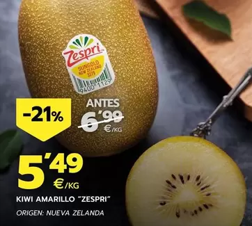 Oferta de Zespri - Kiwi Amarillo por 5,49€ en BM Supermercados