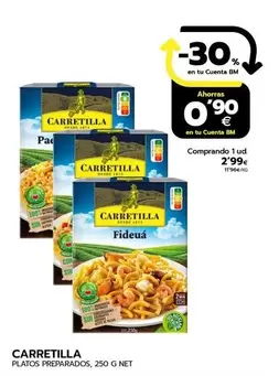 Oferta de Carretilla - Platos Preparados por 2,99€ en BM Supermercados