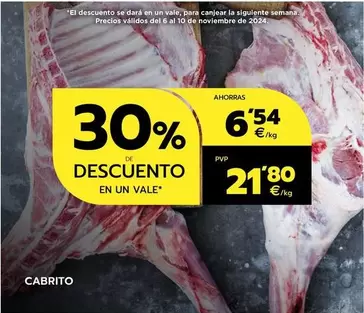 Oferta de Cabrito por 6,54€ en BM Supermercados