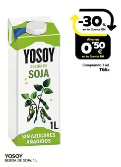 Oferta de YoSoy - Bebida De Soja por 1,65€ en BM Supermercados