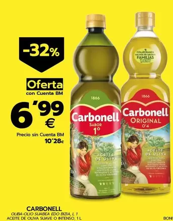 Oferta de Carbonell - Aceite De Oliva Suave O Intenso por 10,28€ en BM Supermercados