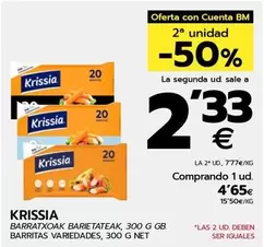 Oferta de Krissia - Barritas Variedades por 4,65€ en BM Supermercados