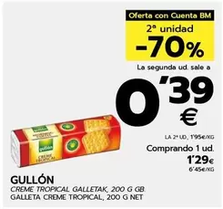 Oferta de Gullón - Galleta Creme Tropical por 1,29€ en BM Supermercados