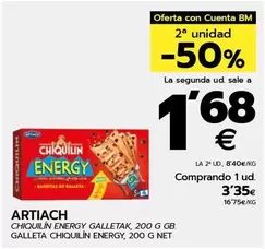 Oferta de Artiach - Galleta Chiquilín Energy por 3,35€ en BM Supermercados