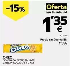 Oferta de Oreo - Galleta Golden por 1,59€ en BM Supermercados