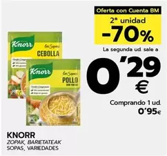 Oferta de Knorr - Sopas , Variedades por 0,95€ en BM Supermercados