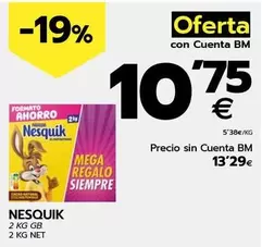 Oferta de Nesquik - 2 Kg Net por 13,29€ en BM Supermercados