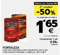 Oferta de Fortaleza - Cafe Molido Natural O Mezcla por 3,29€ en BM Supermercados