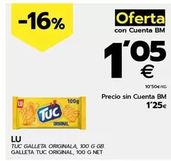 Oferta de Lu - Tuc Galleta Originale por 1,25€ en BM Supermercados