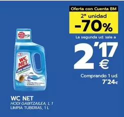 Oferta de WC Net - Limpia Tuberias por 7,24€ en BM Supermercados