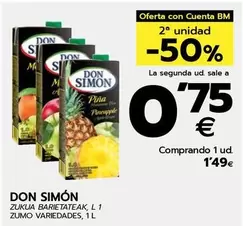 Oferta de Don Simón - Zumo Variedades por 1,49€ en BM Supermercados