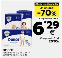 Oferta de Dodot - Sensitive T3, T4, T5 O T6 por 20,95€ en BM Supermercados