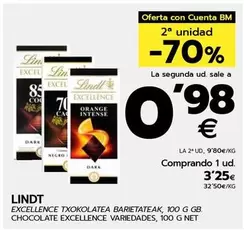 Oferta de Lindt - Chocolate Excellence  por 3,25€ en BM Supermercados