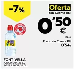 Oferta de Font Vella - Agua Junior por 0,54€ en BM Supermercados