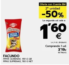 Oferta de Facundo - Pipas Supremas por 3,19€ en BM Supermercados