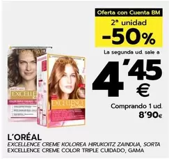 Oferta de L'Oréal - Excellence Creme Color Triple Cuidado, Gama por 8,9€ en BM Supermercados