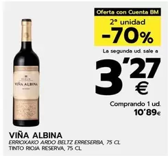 Oferta de Viña Albina - Tinto Rioja Reserva por 10,89€ en BM Supermercados