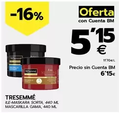 Oferta de Tresemmé - Mascarilla Gama por 6,15€ en BM Supermercados