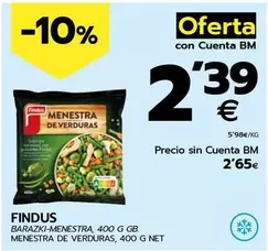 Oferta de Findus - Menestra De Verduras por 2,65€ en BM Supermercados