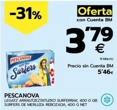 Oferta de Pescanova - Surfers De Merluza Rebozada por 5,46€ en BM Supermercados