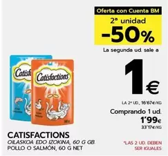 Oferta de Catisfactions - Pollo O Salmon  por 1,99€ en BM Supermercados