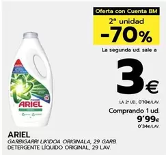 Oferta de Ariel - Detergente Liquido Original por 9,99€ en BM Supermercados