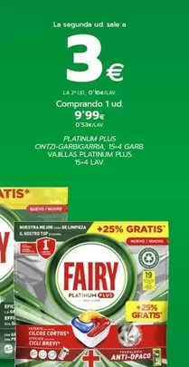 Oferta de Fairy - Vajillas Platinum Plus por 9,99€ en BM Supermercados