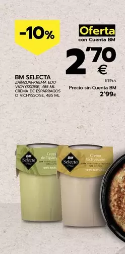 Oferta de Bm Selecta - Crema De Esparragos O Vichyssoise por 2,79€ en BM Supermercados