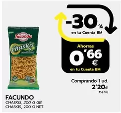 Oferta de Facundo - Chaskis por 2,2€ en BM Supermercados