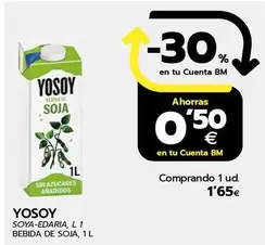 Oferta de YoSoy -  Bebida De Soja por 1,65€ en BM Supermercados