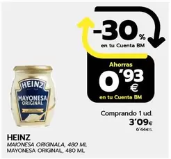 Oferta de Heinz - Mayonesa Original por 3,09€ en BM Supermercados