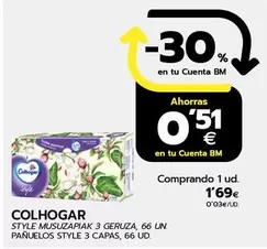 Oferta de Colhogar - Panuelos Style 3 Capas por 1,69€ en BM Supermercados