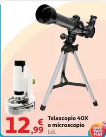 Oferta de One Two Fun - Telescopio 40x O Microscopio por 12,99€ en Alcampo