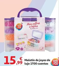 Oferta de One Two Fun - Maletin De Joyas De Lujo 1700 Cuentas por 15,99€ en Alcampo