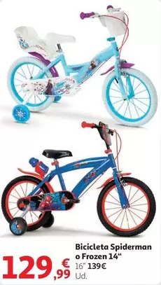 Oferta de Spiderman - Bicicleta  O Frozen 14 por 129,99€ en Alcampo