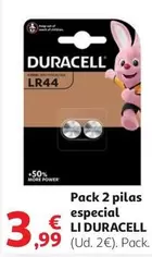 Oferta de Duracell - Li  - Pack 2 Pilas Especial por 3,99€ en Alcampo